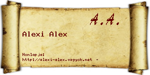 Alexi Alex névjegykártya